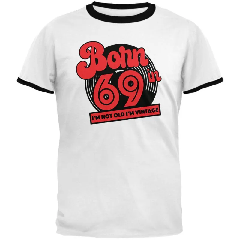 Born In 1969 Record I'm Not Old I'm Vintage Mens Ringer T Shirt sold by Old Glory