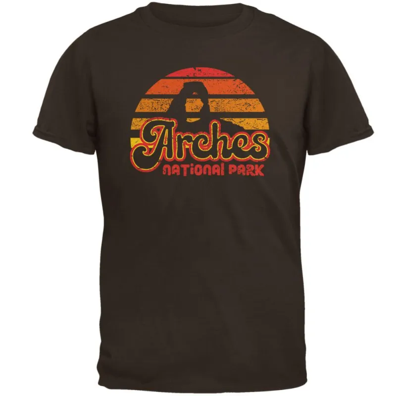 National Park Retro 70s Sunset Arches Mens T Shirt sold by Old Glory