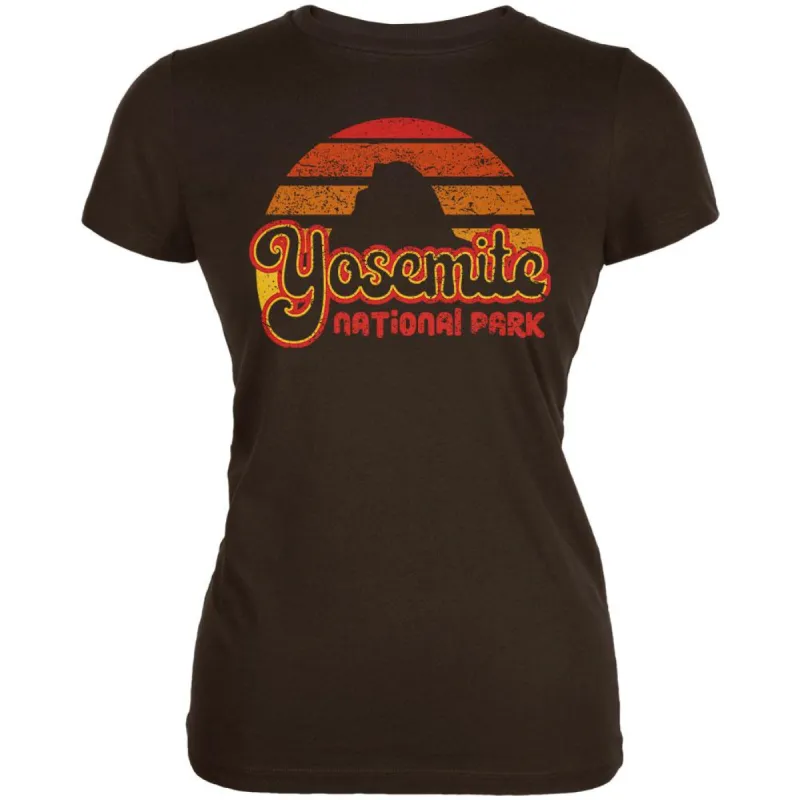 National Park Retro 70s Sunset Yosemite Juniors Soft T Shirt sold by Old Glory