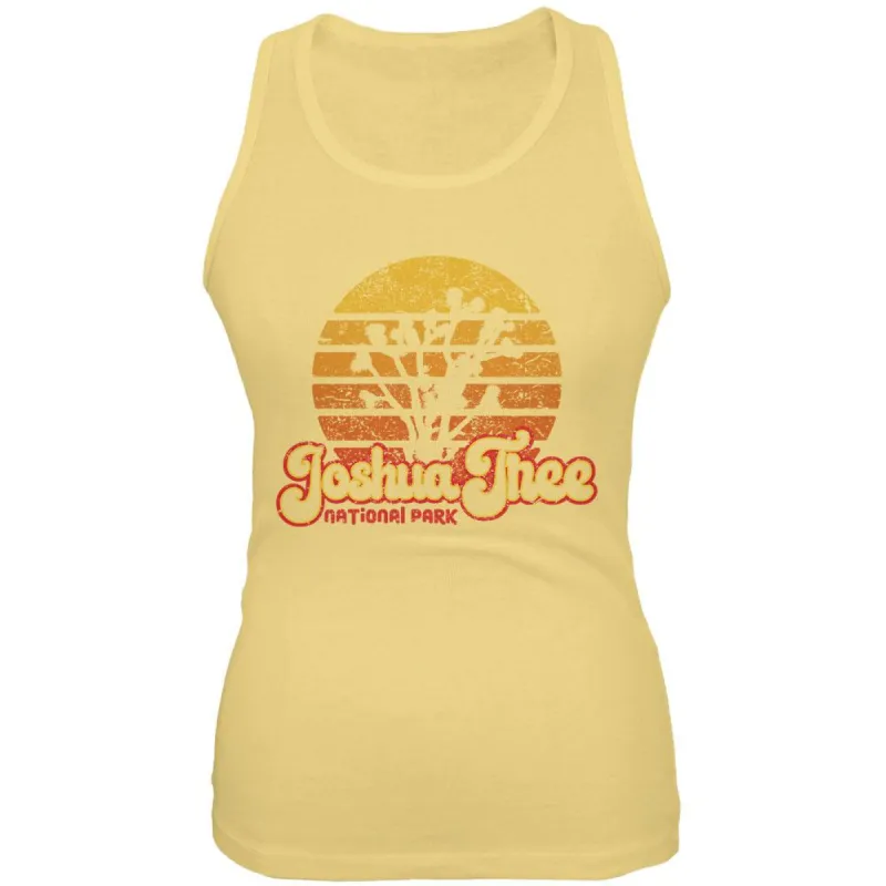 National Park Retro 70s Sunset Joshua Tree Juniors Soft Tank Top sold by Old Glory