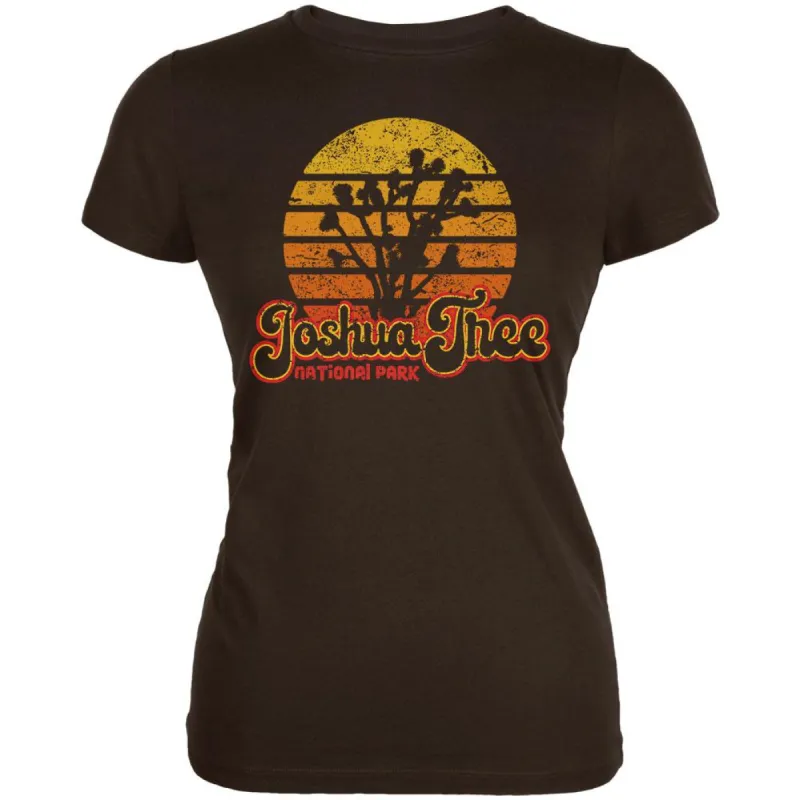 National Park Retro 70s Sunset Joshua Tree Juniors Soft T Shirt sold by Old Glory