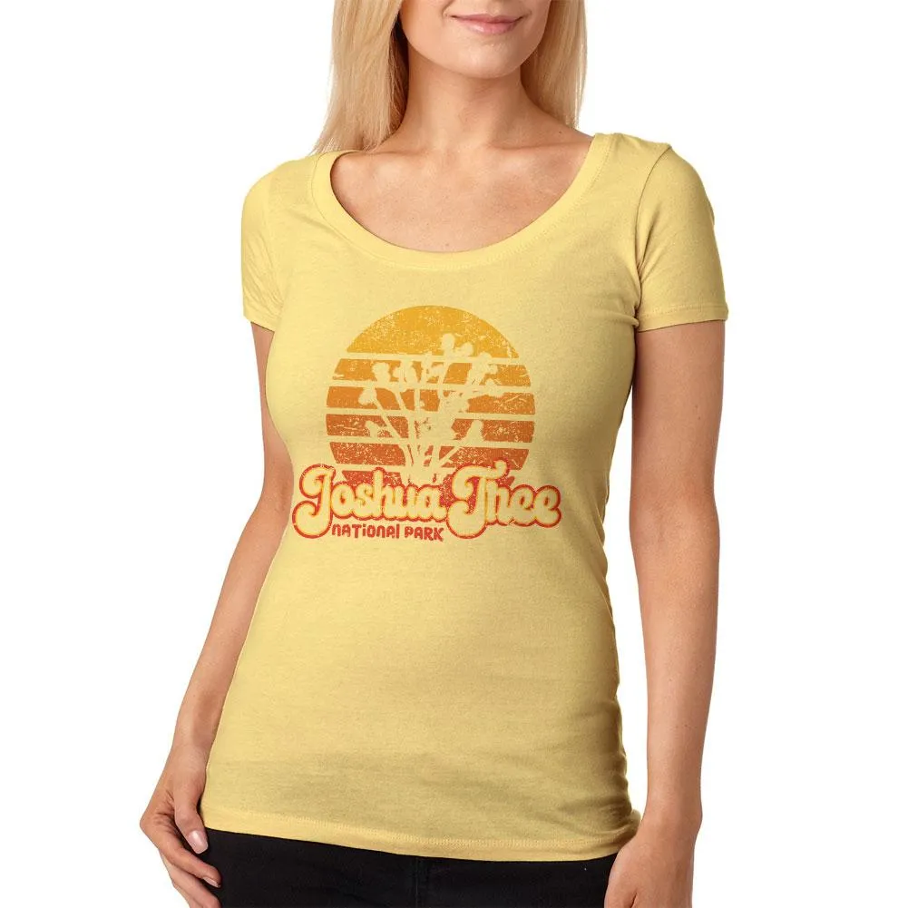 National Park Retro 70s Sunset Joshua Tree Womens Soft Scoop T Shirt sold by Old Glory