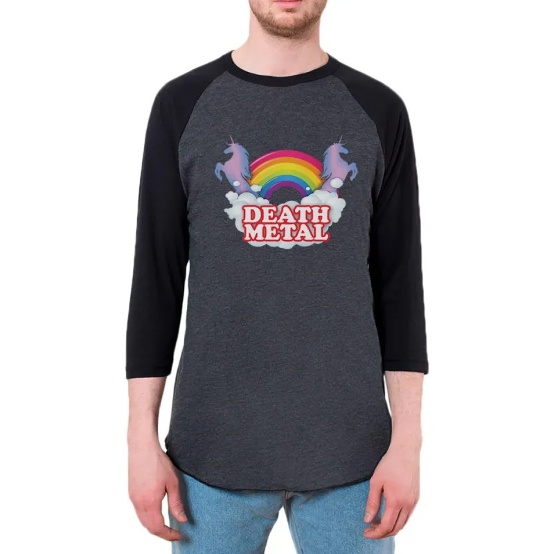 Death Metal Rainbow Mens Raglan T Shirt sold by Old Glory