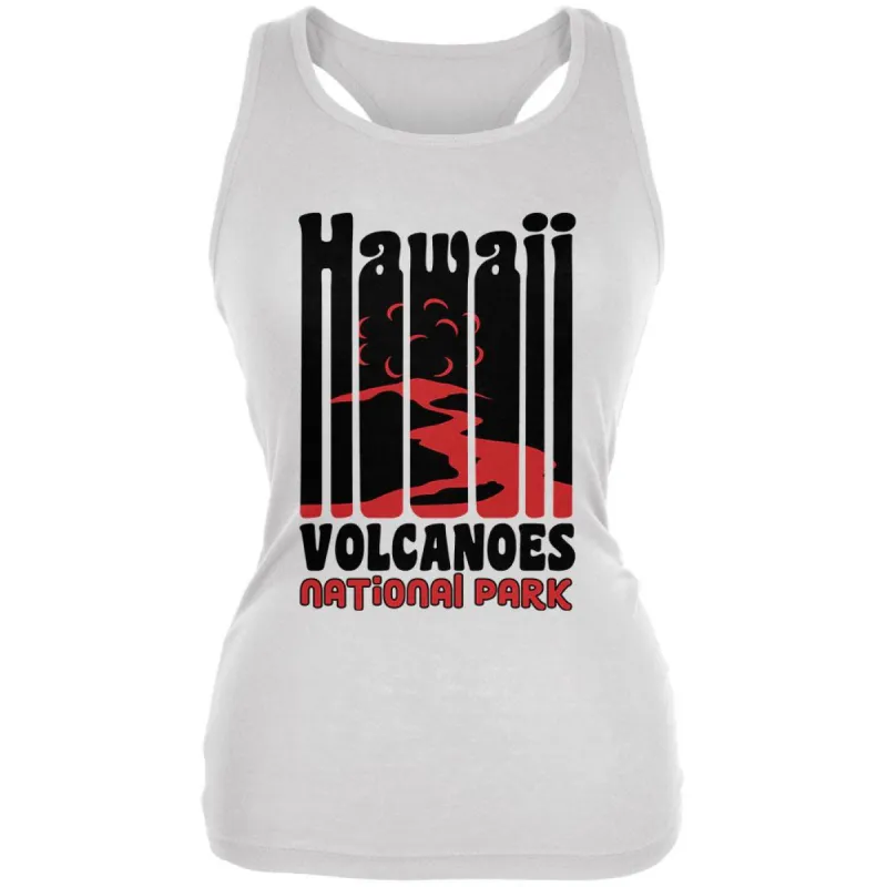 National Park Retro 70s Color Bars Hawaii Volcanoes Juniors Soft Tank Top sold by Old Glory