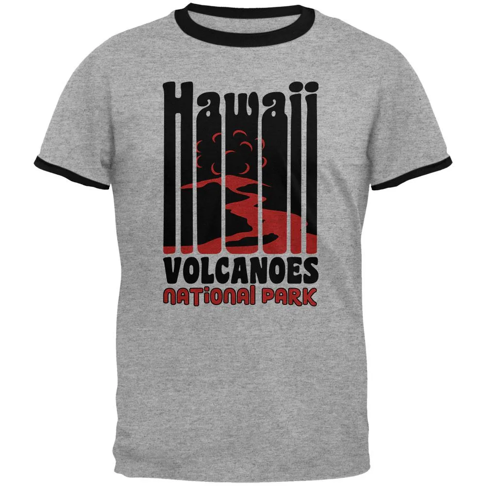 National Park Retro 70s Color Bars Hawaii Volcanoes Mens Ringer T Shirt sold by Old Glory