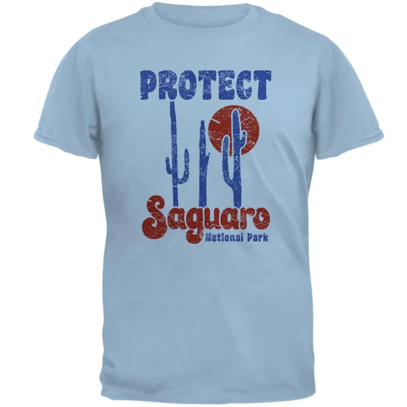 National Park Retro 70s Landscape Protect Saguaro Mens T Shirt sold by Old Glory