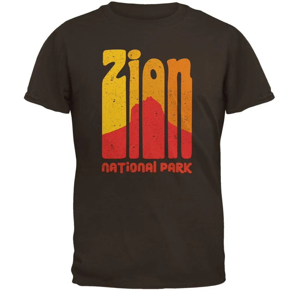 National Park Retro 70s Color Bars Zion Mens T Shirt sold by Old Glory