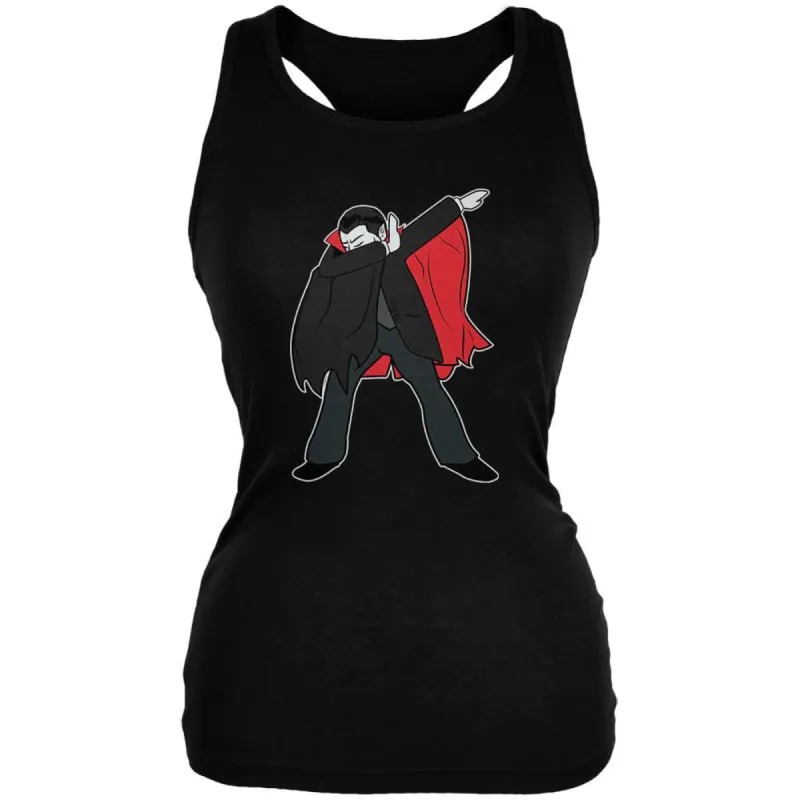 Halloween Dabbing Dracula Vampire Juniors Soft Tank Top sold by Old Glory