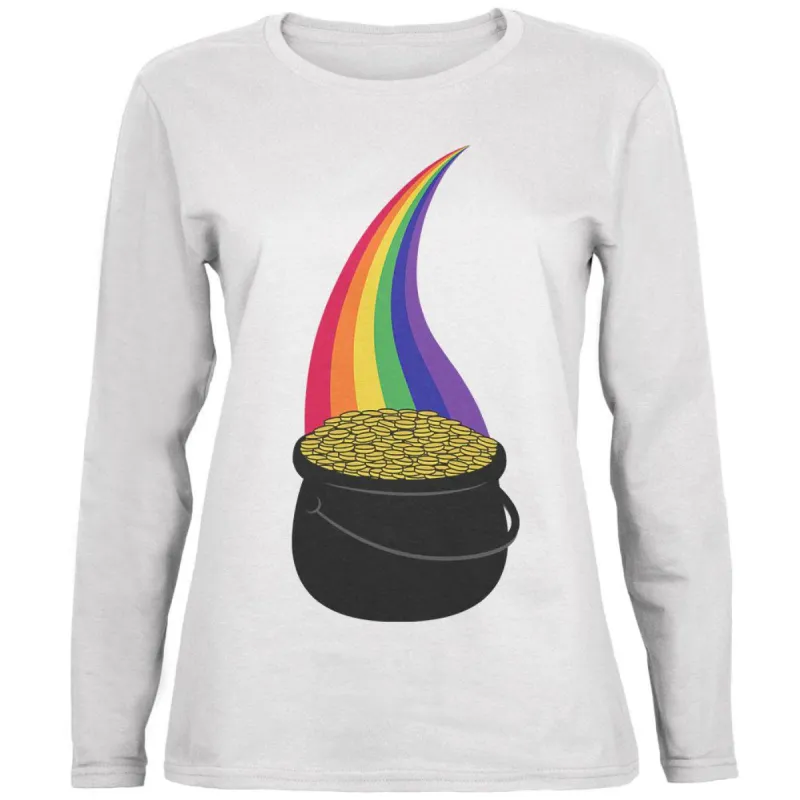 Halloween Pot of Gold Rainbow Costume Ladies' Relaxed Jersey Long-Sleeve Tee sold by Old Glory