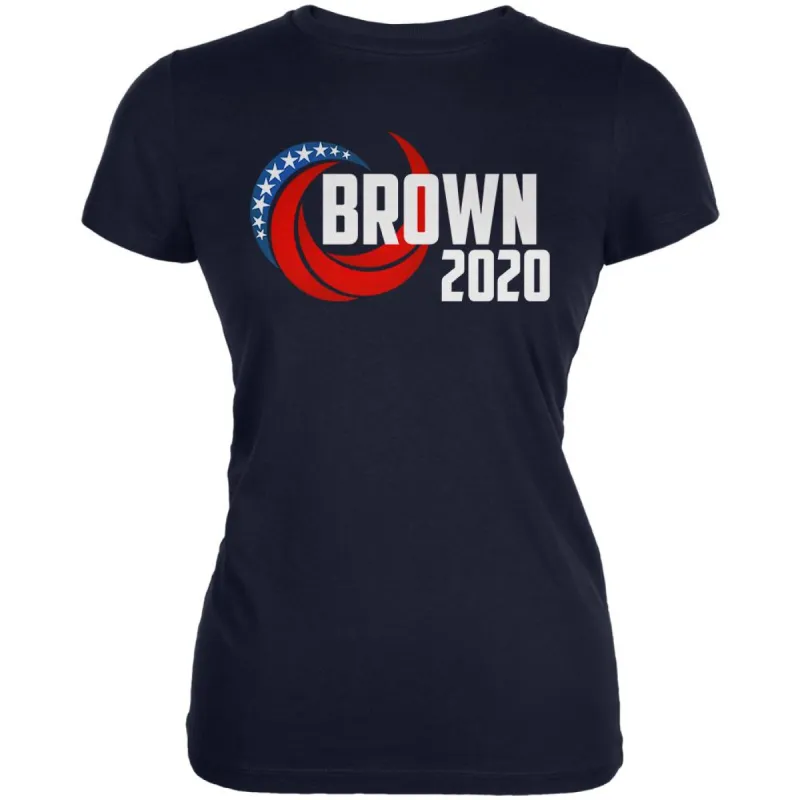Presidential Election 2020 Jerry Brown Swoosh Juniors Soft T Shirt sold by Old Glory