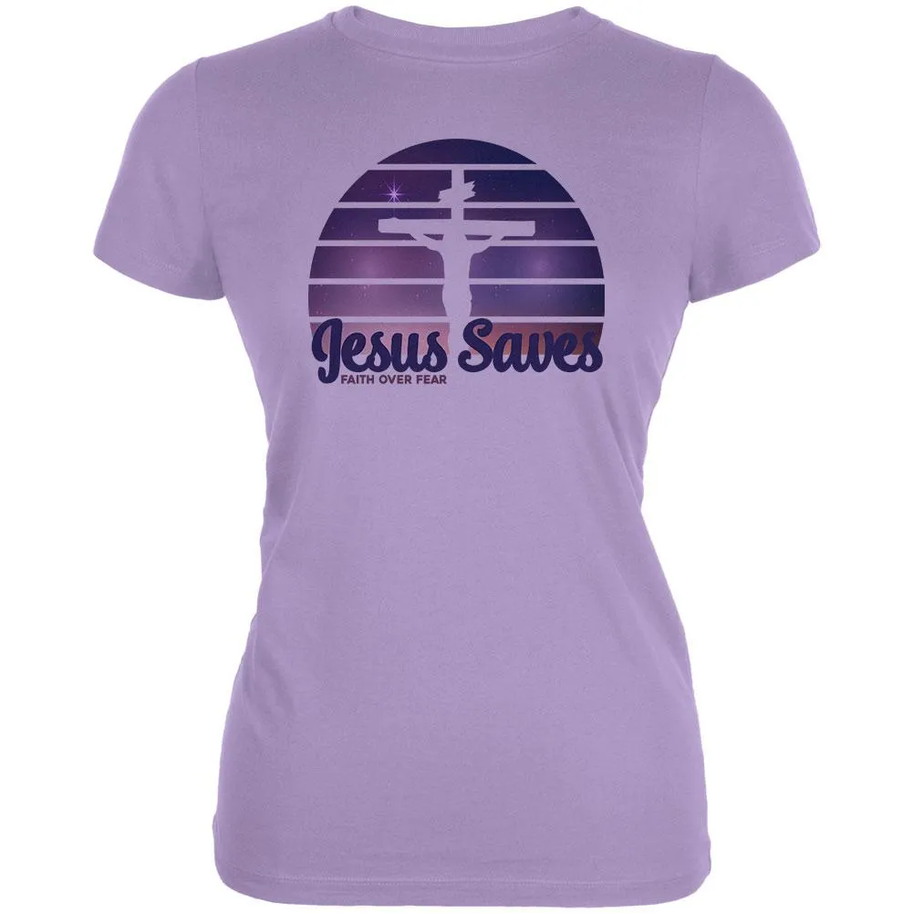 Jesus Saves Faith Over Fear Sun Crucifix Juniors Soft T Shirt sold by Old Glory product image thumbnail 2