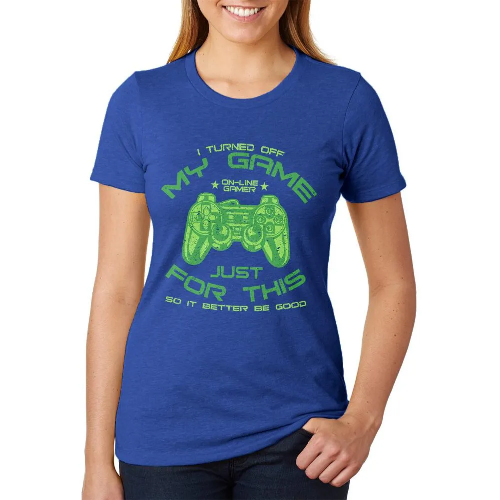 Turned Off My Game For This Womens Soft Heather T Shirt sold by Old Glory product image thumbnail 3