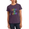 LGBT Gay Pride Love Is Love Womens Soft Heather T Shirt sold by Old Glory