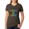 LGBT Gay Pride Love Is Love Womens Soft Heather T Shirt sold by Old Glory