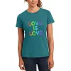 LGBT Gay Pride Love Is Love Womens Soft Heather T Shirt sold by Old Glory
