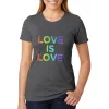 LGBT Gay Pride Love Is Love Womens Soft Heather T Shirt sold by Old Glory