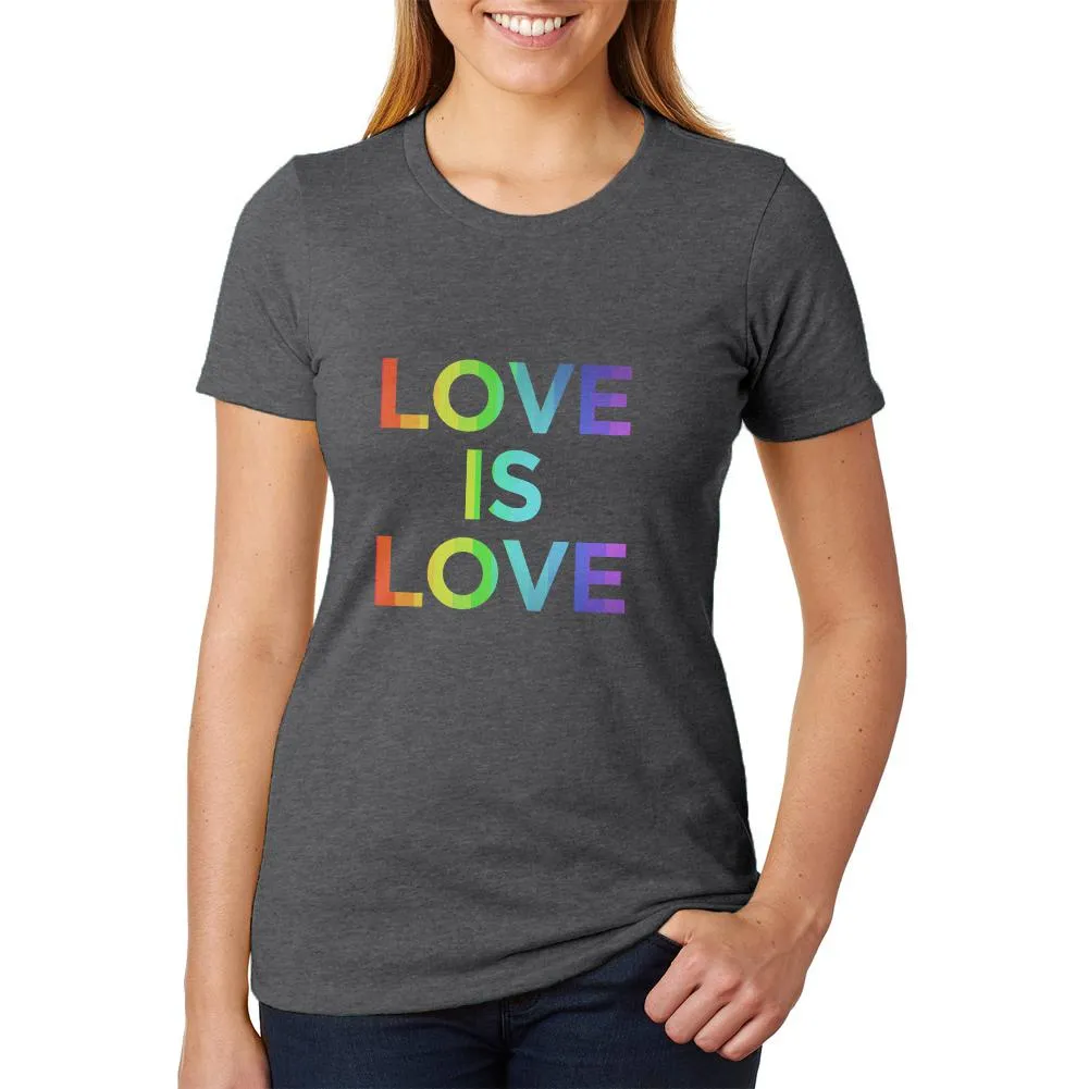 LGBT Gay Pride Love Is Love Womens Soft Heather T Shirt sold by Old Glory