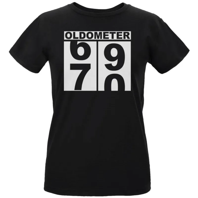 Milestone Birthday Oldometer Odometer Turning 70 Womens Organic T Shirt sold by Old Glory
