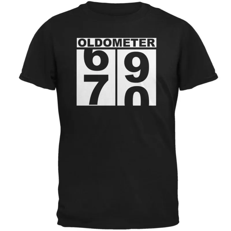 Milestone Birthday Oldometer Odometer Turning 70 Mens T Shirt sold by Old Glory