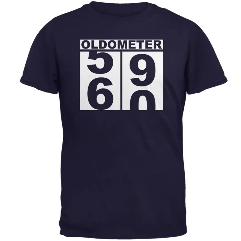 Milestone Birthday Oldometer Odometer Turning 60 Mens T Shirt sold by Old Glory