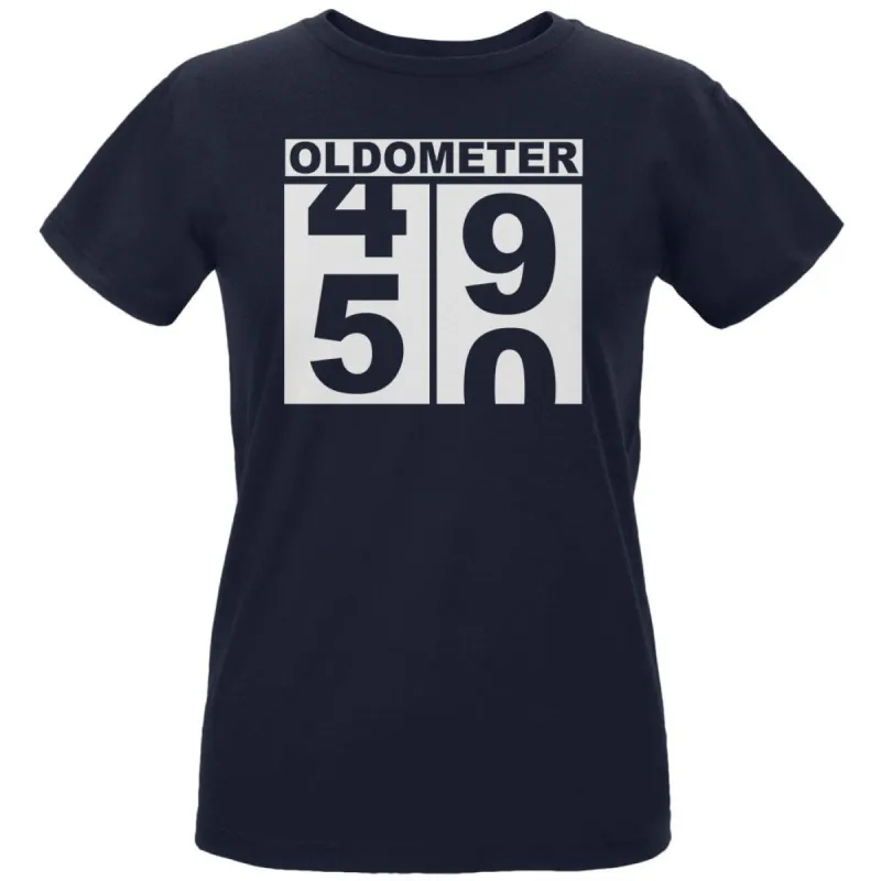 Milestone Birthday Oldometer Odometer Turning 50 Womens Organic T Shirt sold by Old Glory