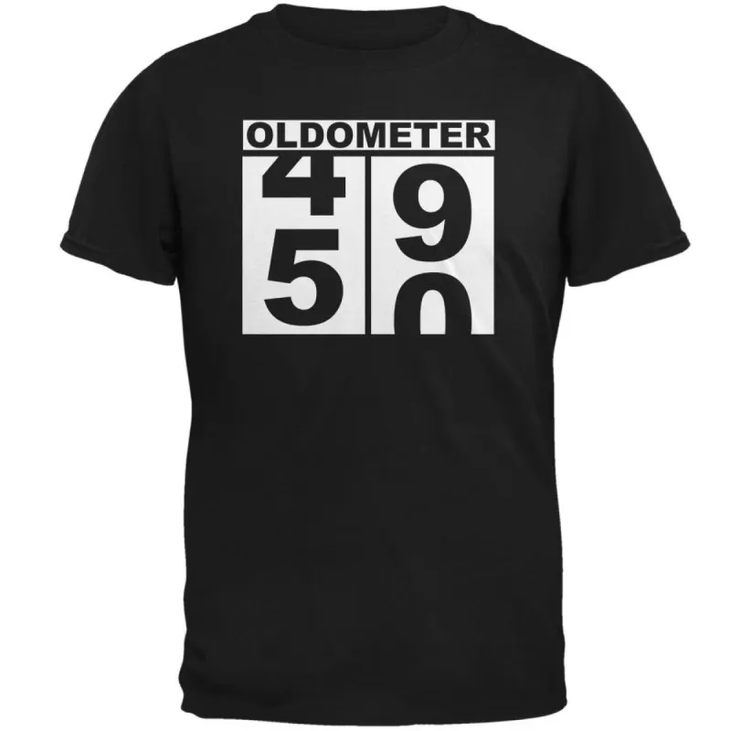 Milestone Birthday Oldometer Odometer Turning 50 Mens T Shirt sold by Old Glory