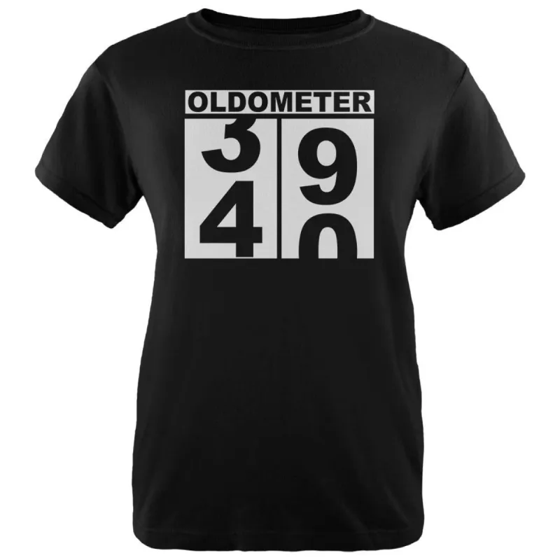 Milestone Birthday Oldometer Odometer Turning 40 Womens Organic T Shirt sold by Old Glory