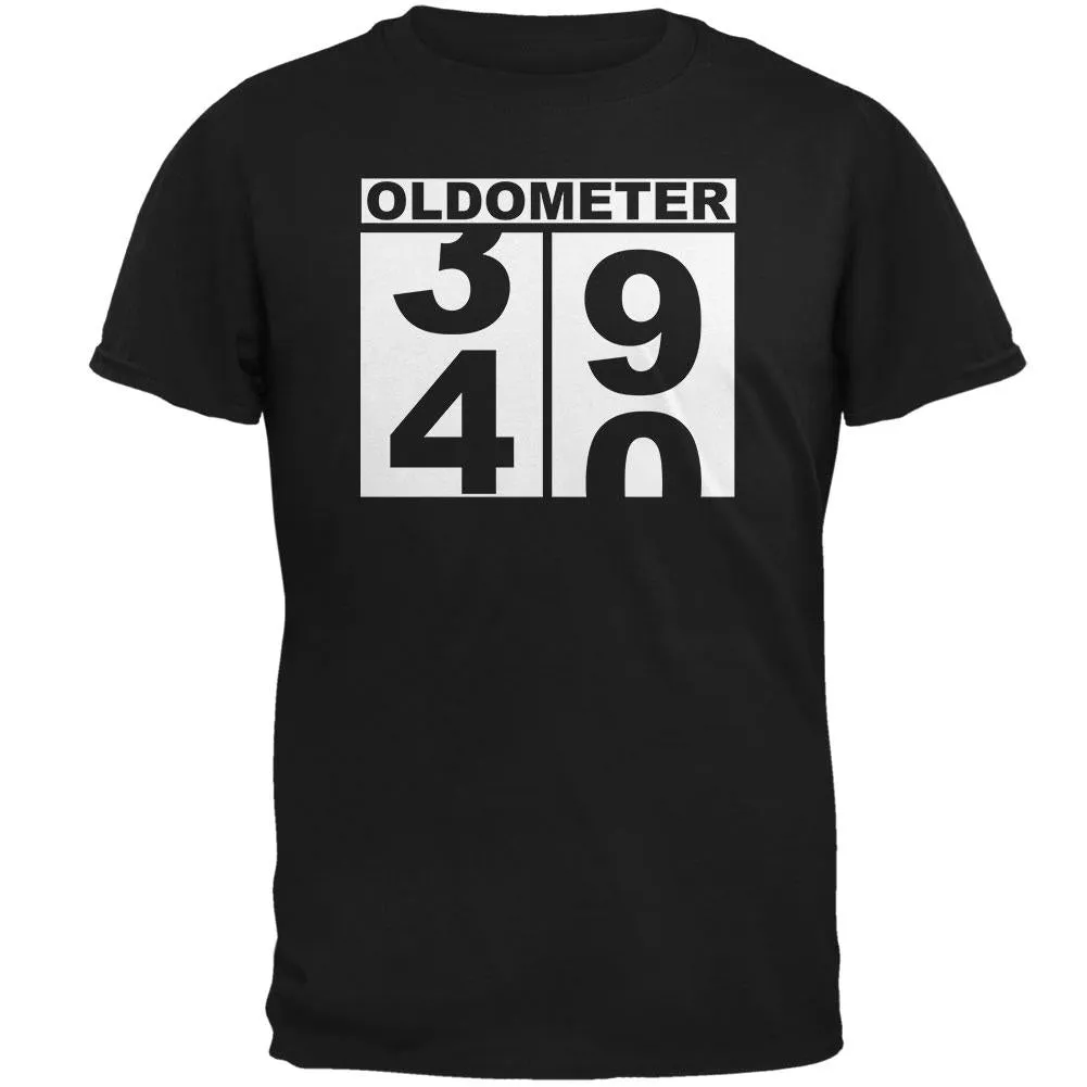 Milestone Birthday Oldometer Odometer Turning 40 Mens Soft T Shirt sold by Old Glory