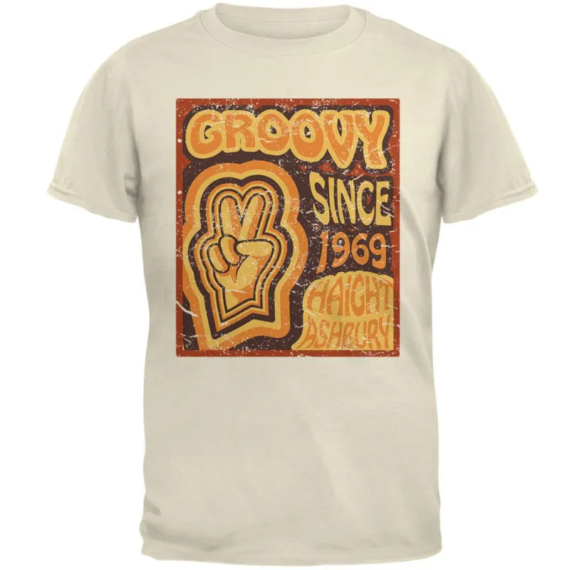 Milestone Birthday Groovy Since 1969 Haight Ashbury Mens T Shirt sold by Old Glory