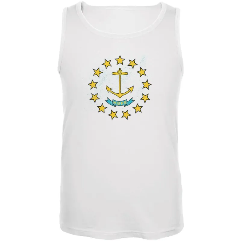 Born and Raised Rhode Island State Flag Mens Tank Top sold by Old Glory