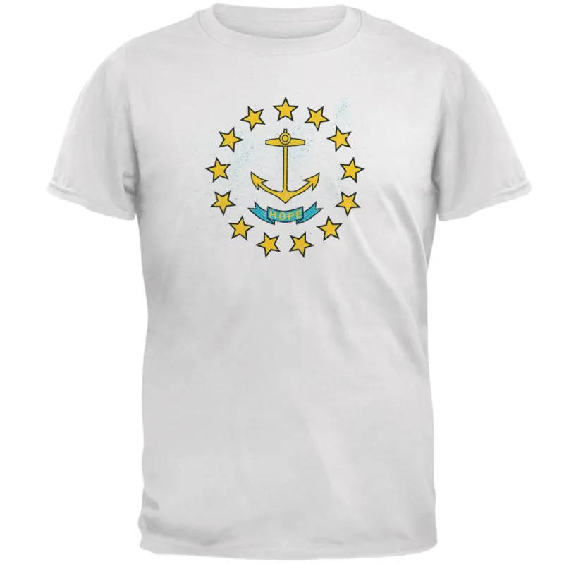 Born and Raised Rhode Island State Flag Mens T Shirt sold by Old Glory