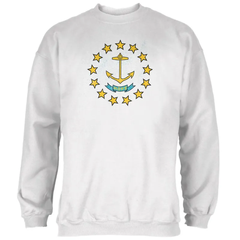 Born and Raised Rhode Island State Flag Mens Sweatshirt sold by Old Glory