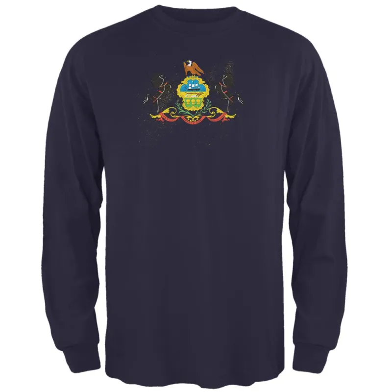 Born and Raised Pennsylvania State Flag Mens Long Sleeve T Shirt sold by Old Glory