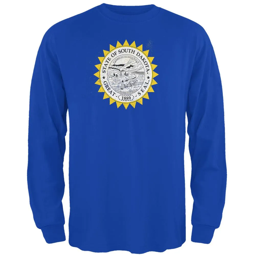Born and Raised South Dakota State Flag Mens Long Sleeve T Shirt sold by Old Glory
