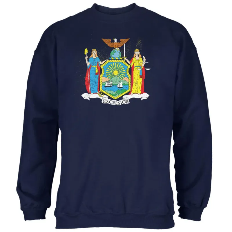 Born and Raised New York State Flag Mens Sweatshirt sold by Old Glory