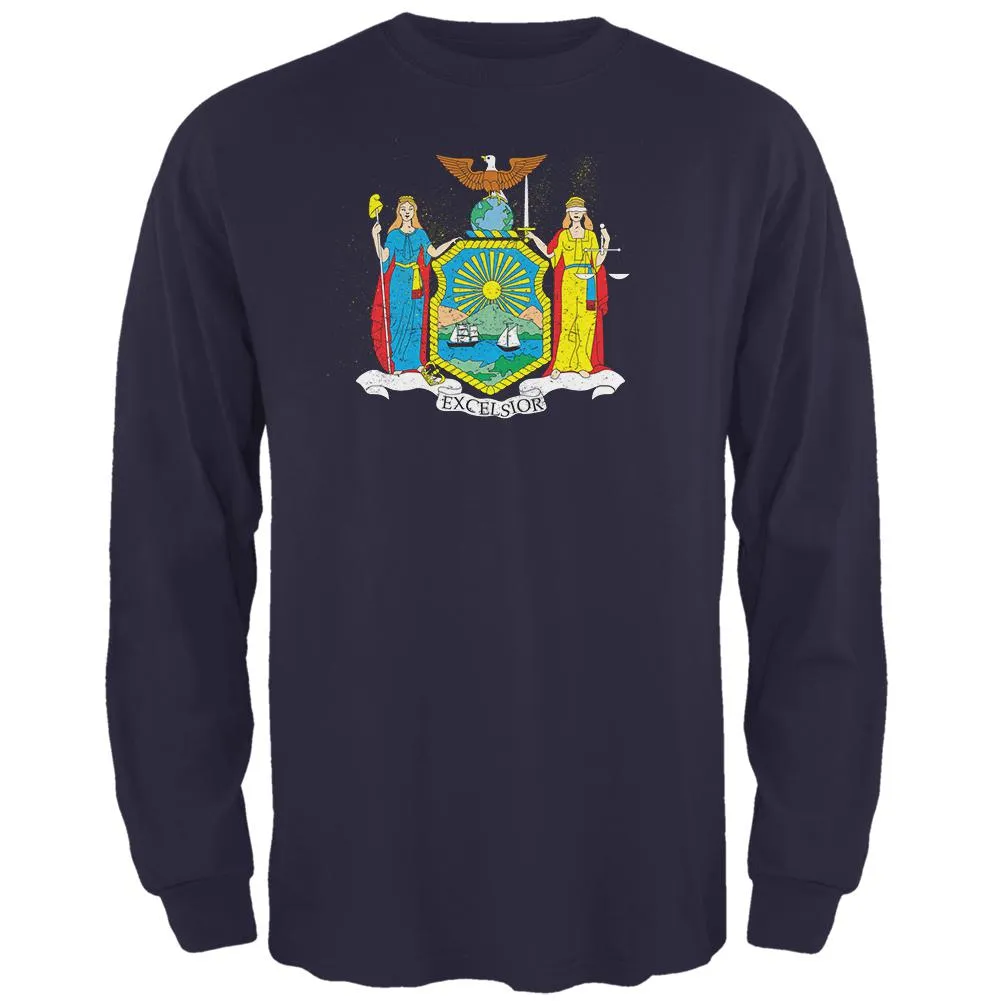 Born and Raised New York State Flag Mens Long Sleeve T Shirt sold by Old Glory