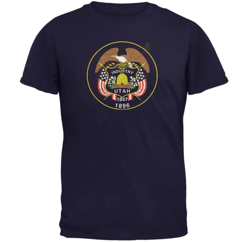 Born and Raised Utah State Flag Mens T Shirt sold by Old Glory
