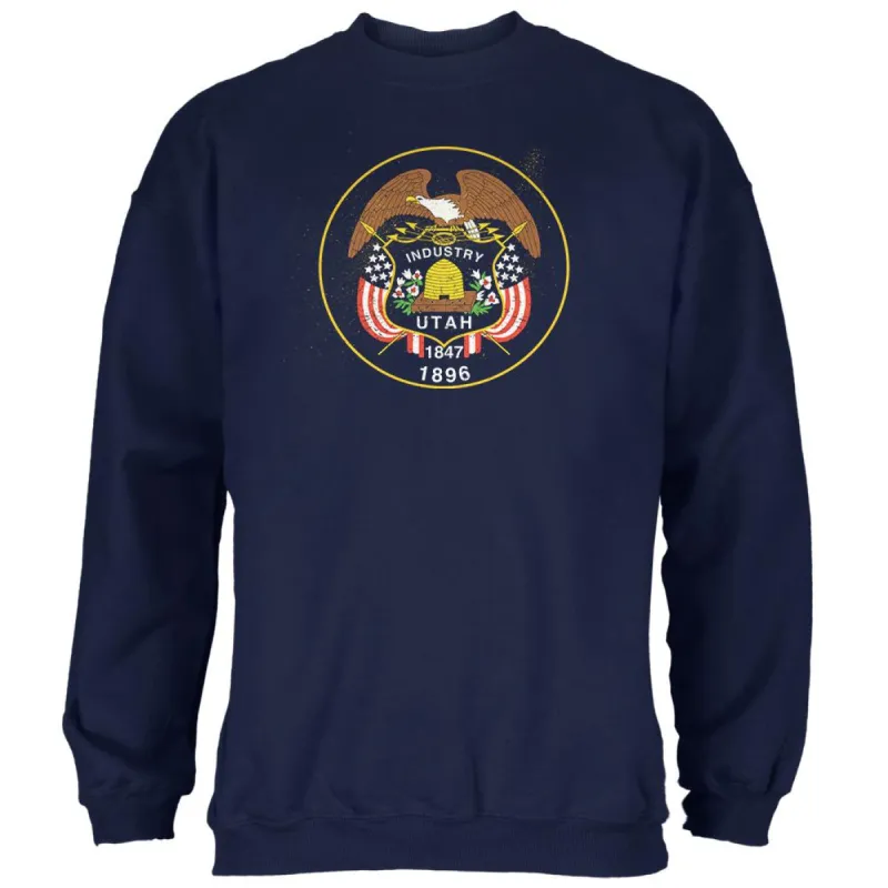 Born and Raised Utah State Flag Mens Sweatshirt sold by Old Glory