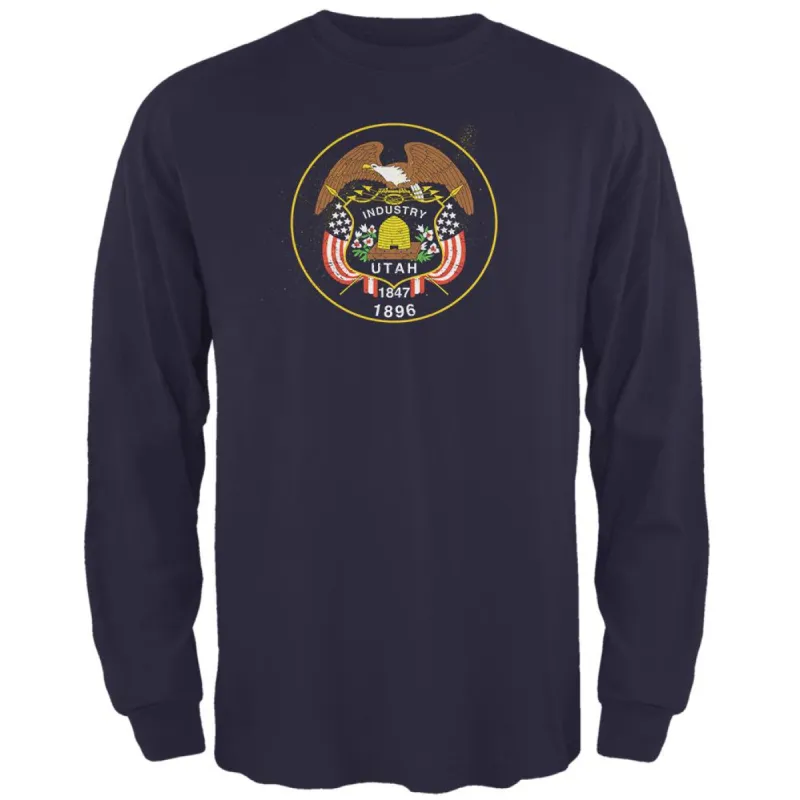Born and Raised Utah State Flag Mens Long Sleeve T Shirt sold by Old Glory