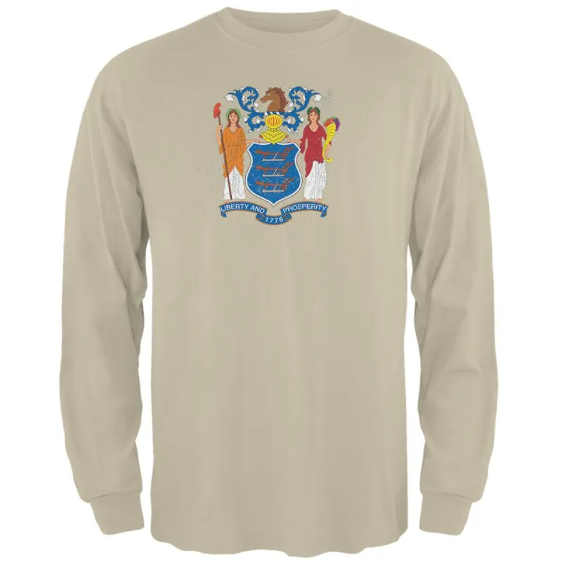 Born and Raised New Jersey State Flag Mens Long Sleeve T Shirt sold by Old Glory