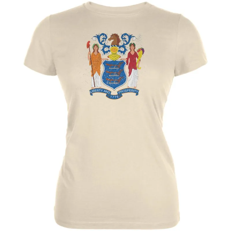Born and Raised New Jersey State Flag Juniors Soft T Shirt sold by Old Glory