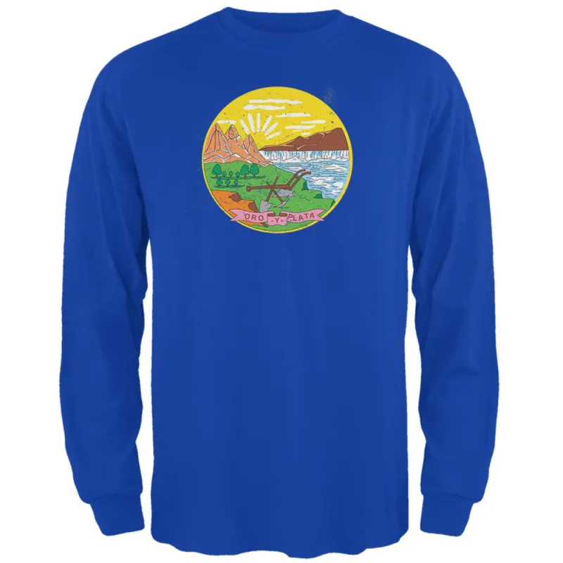 Born and Raised Montana State Flag Mens Long Sleeve T Shirt sold by Old Glory