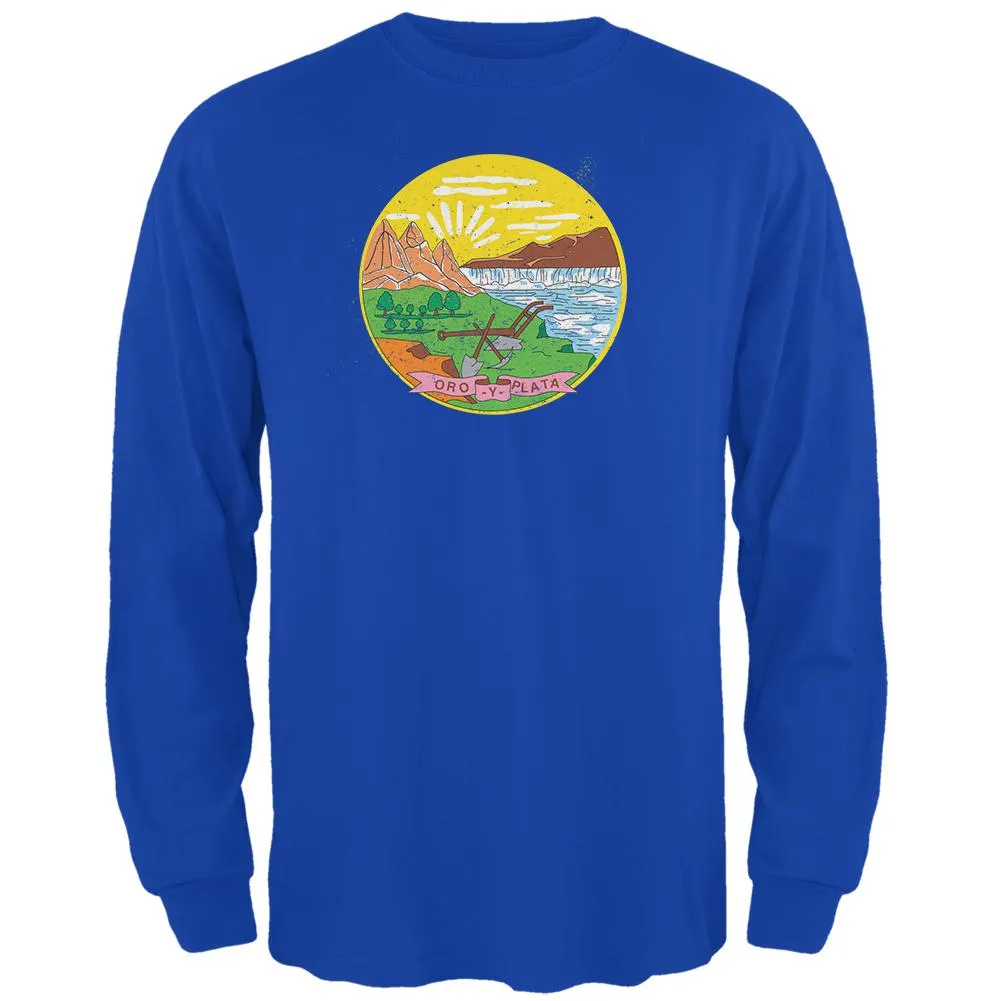 Born and Raised Montana State Flag Mens Long Sleeve T Shirt sold by Old Glory