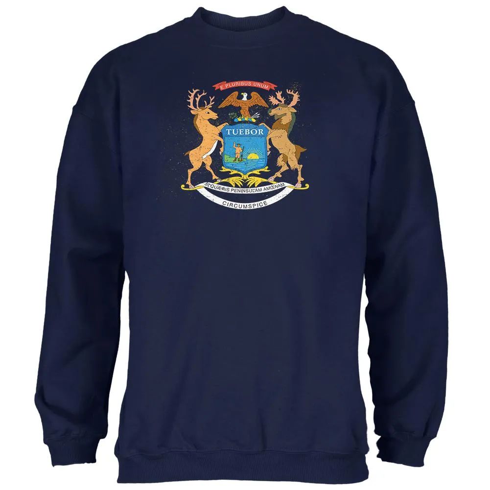 Born and Raised Michigan State Flag Mens Sweatshirt sold by Old Glory