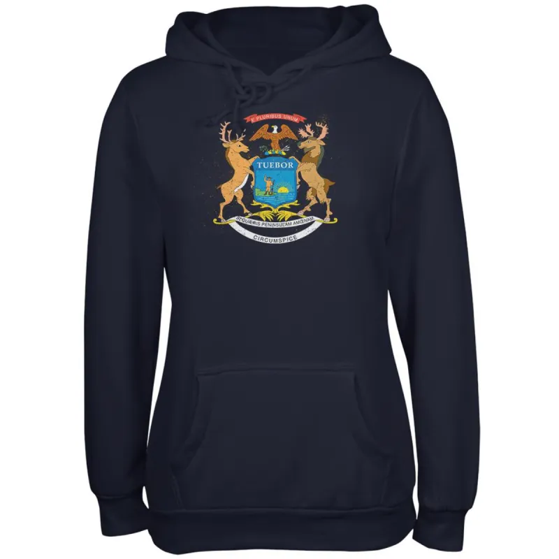 Born and Raised Michigan State Flag Juniors Soft Hoodie sold by Old Glory