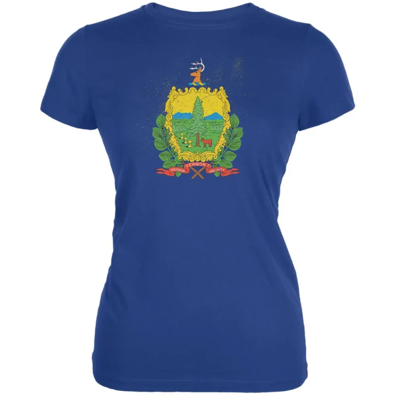 Born and Raised Vermont State Flag Juniors Soft T Shirt sold by Old Glory
