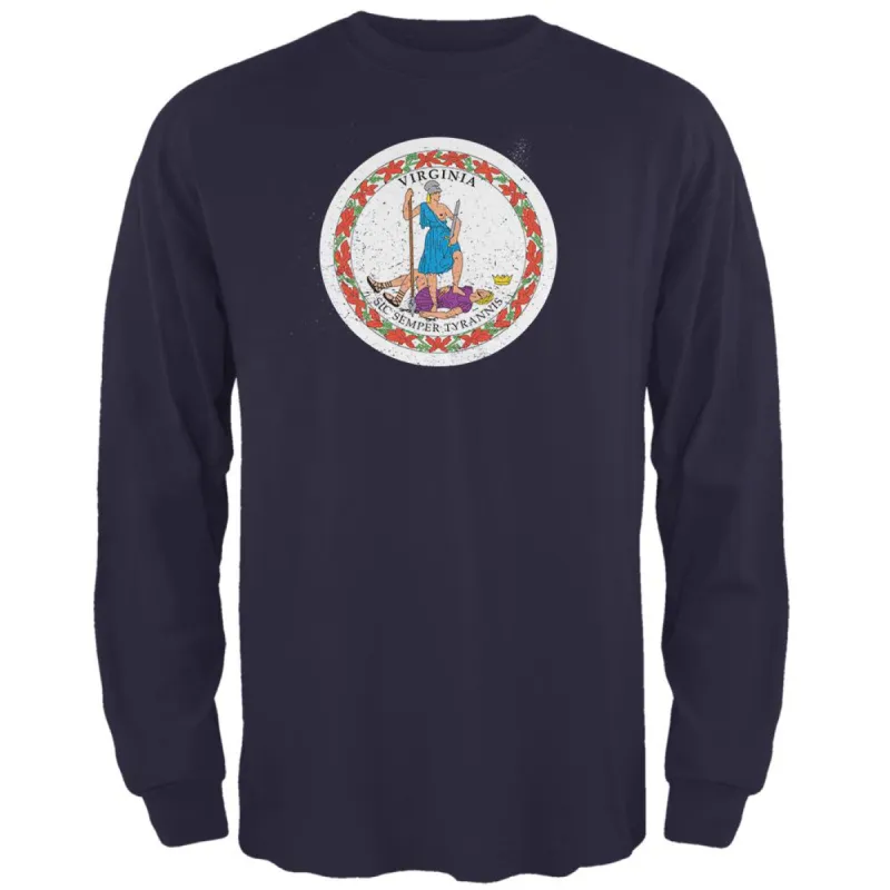 Born and Raised Virginia State Flag Mens Long Sleeve T Shirt sold by Old Glory