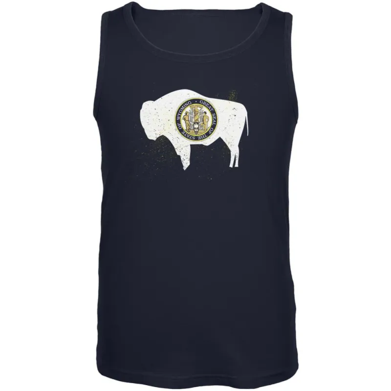 Born and Raised Wyoming State Flag Mens Tank Top sold by Old Glory
