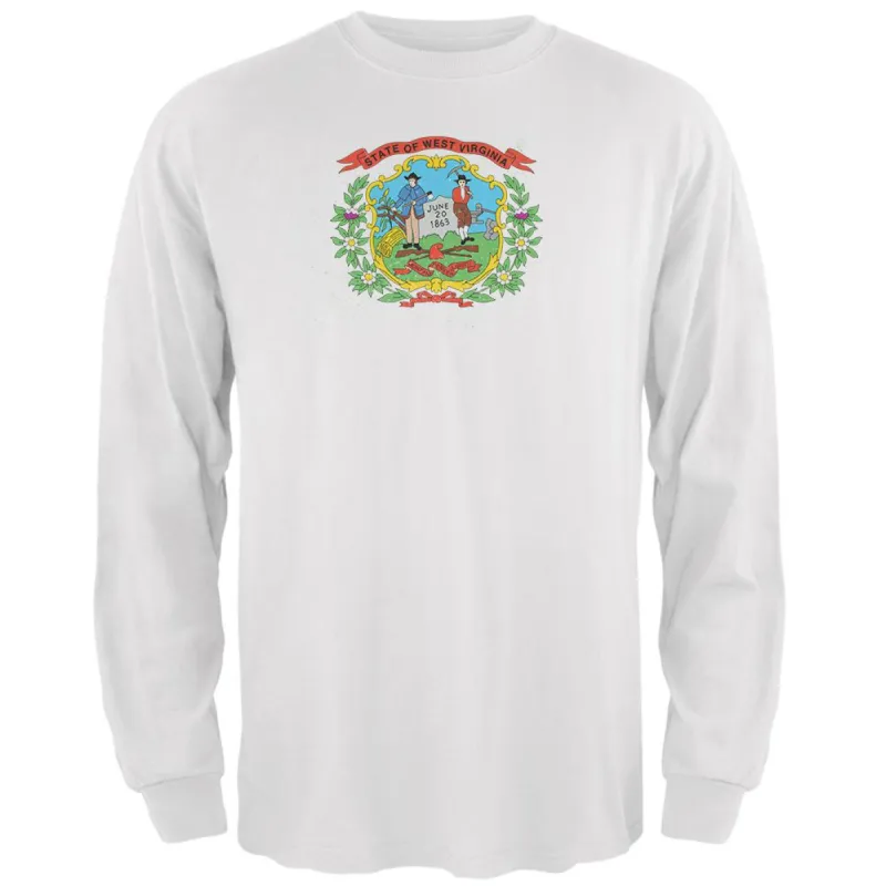 Born and Raised West Virginia State Flag Mens Long Sleeve T Shirt sold by Old Glory