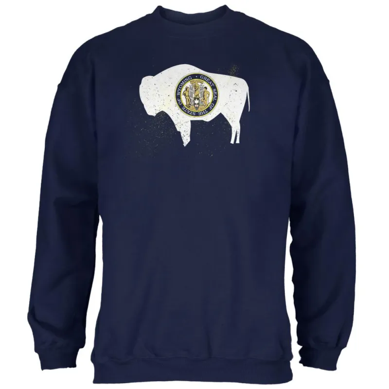 Born and Raised Wyoming State Flag Mens Sweatshirt sold by Old Glory